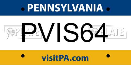 PVIS64 Pennsylvania License Plate