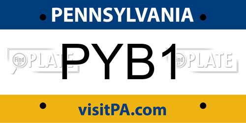 PYB1 Pennsylvania License Plate