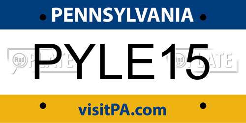 PYLE15 Pennsylvania License Plate