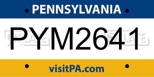 PYM2641 Pennsylvania License Plate
