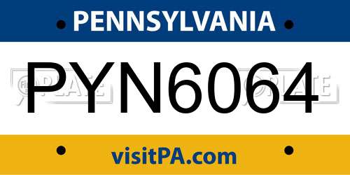 PYN6064 Pennsylvania License Plate