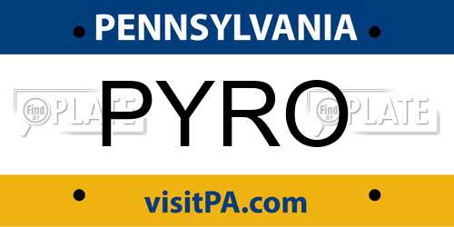 PYRO Pennsylvania License Plate
