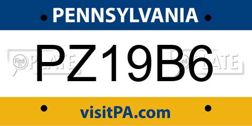 PZ19B6 Pennsylvania License Plate