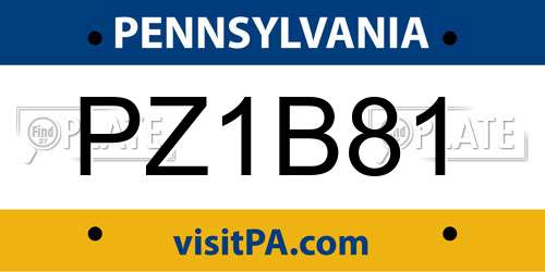 PZ1B81 Pennsylvania License Plate