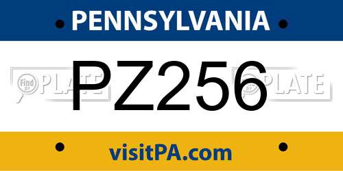 PZ256 Pennsylvania License Plate