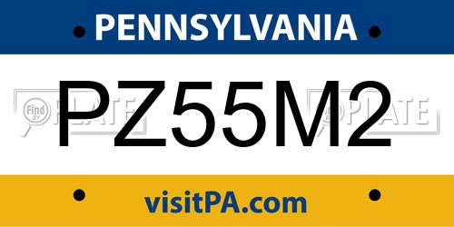 PZ55M2 Pennsylvania License Plate
