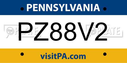 PZ88V2 Pennsylvania License Plate