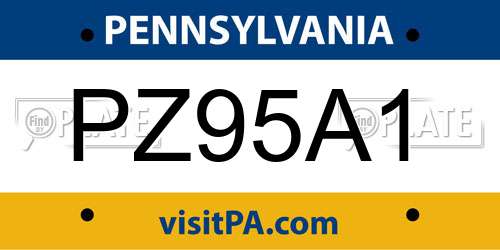 PZ95A1 Pennsylvania License Plate