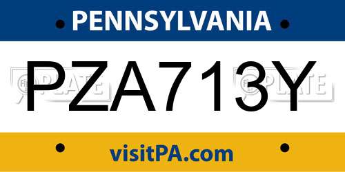 PZA713Y Pennsylvania License Plate
