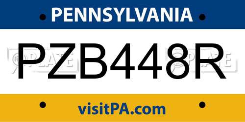 PZB448R Pennsylvania License Plate