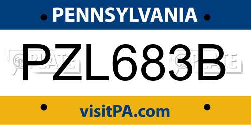 PZL683B Pennsylvania License Plate