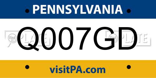 Q007GD Pennsylvania License Plate
