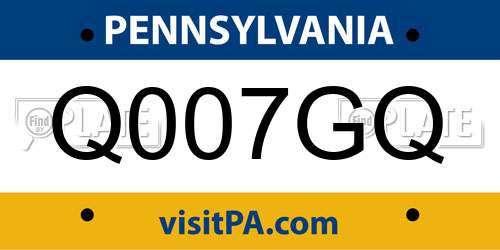 Q007GQ Pennsylvania License Plate