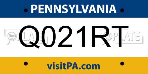 Q021RT Pennsylvania License Plate