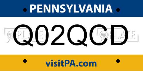 Q02QCD Pennsylvania License Plate