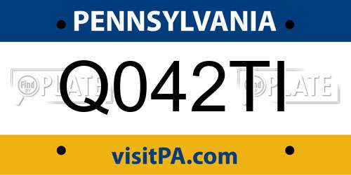 Q042TI Pennsylvania License Plate