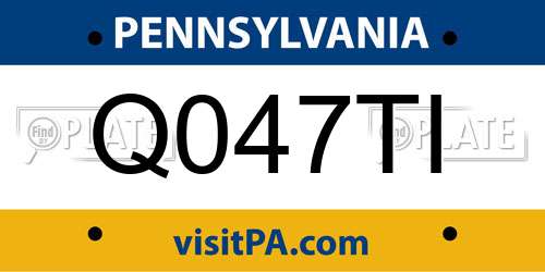 Q047TI Pennsylvania License Plate