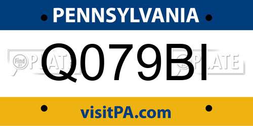 Q079BI Pennsylvania License Plate