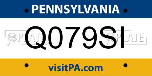 Q079SI Pennsylvania License Plate