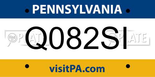 Q082SI Pennsylvania License Plate
