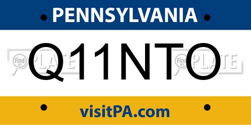 Q11NTO Pennsylvania License Plate