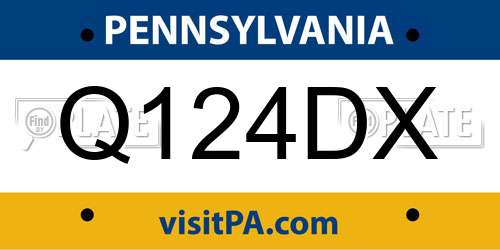 Q124DX Pennsylvania License Plate