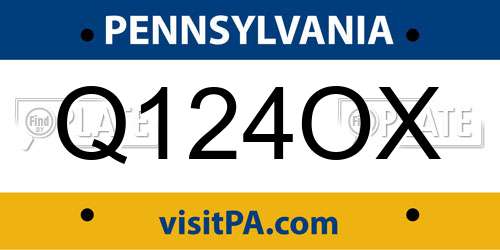 Q124OX Pennsylvania License Plate