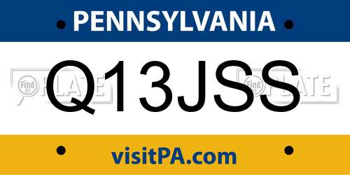 Q13JSS Pennsylvania License Plate