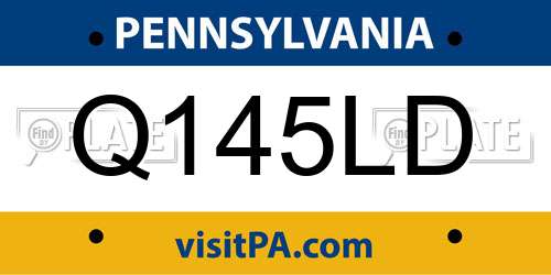 Q145LD Pennsylvania License Plate