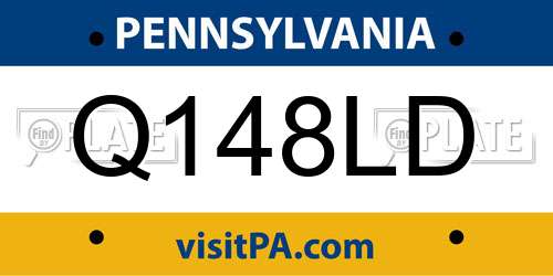 Q148LD Pennsylvania License Plate