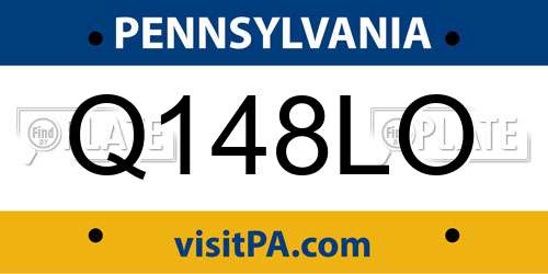 Q148LO Pennsylvania License Plate