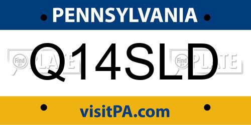 Q14SLD Pennsylvania License Plate