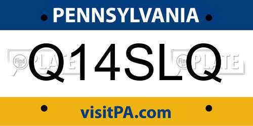 Q14SLQ Pennsylvania License Plate
