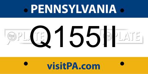Q155II Pennsylvania License Plate