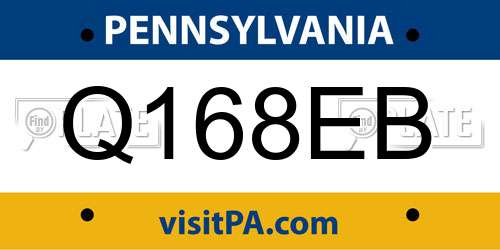 Q168EB Pennsylvania License Plate