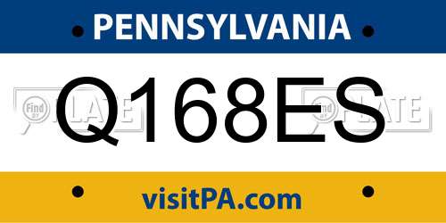 Q168ES Pennsylvania License Plate