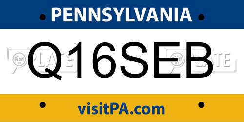 Q16SEB Pennsylvania License Plate