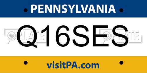 Q16SES Pennsylvania License Plate