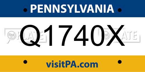 Q1740X Pennsylvania License Plate