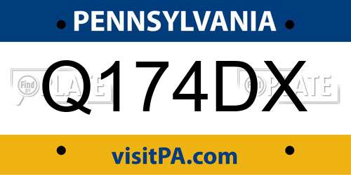Q174DX Pennsylvania License Plate