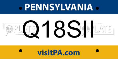 Q18SII Pennsylvania License Plate