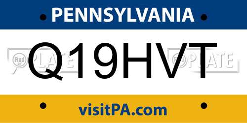 Q19HVT Pennsylvania License Plate