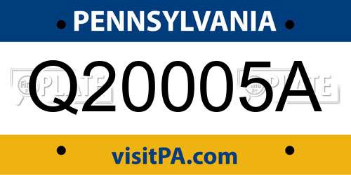 Q20005A Pennsylvania License Plate