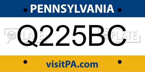 Q225BC Pennsylvania License Plate