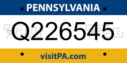 Q226545 Pennsylvania License Plate