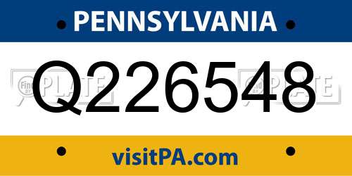 Q226548 Pennsylvania License Plate