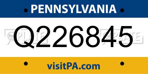 Q226845 Pennsylvania License Plate