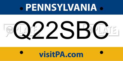 Q22SBC Pennsylvania License Plate