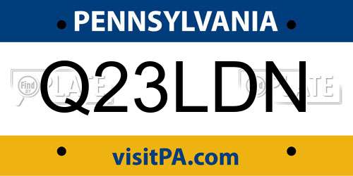 Q23LDN Pennsylvania License Plate