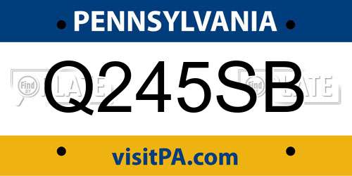 Q245SB Pennsylvania License Plate